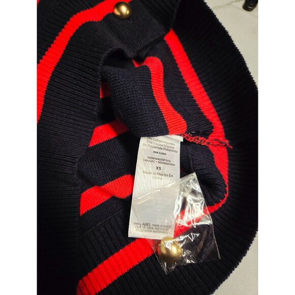 NWT Women’s Striped Button Up Sleeveless Cardigan Sweater – Size XS - Picture 5 of 5